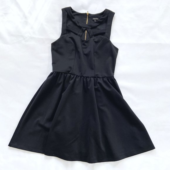 River Island X ASOS Black Caged Cut-Out Party Mini Skater Mini Dress M - Picture 4 of 12